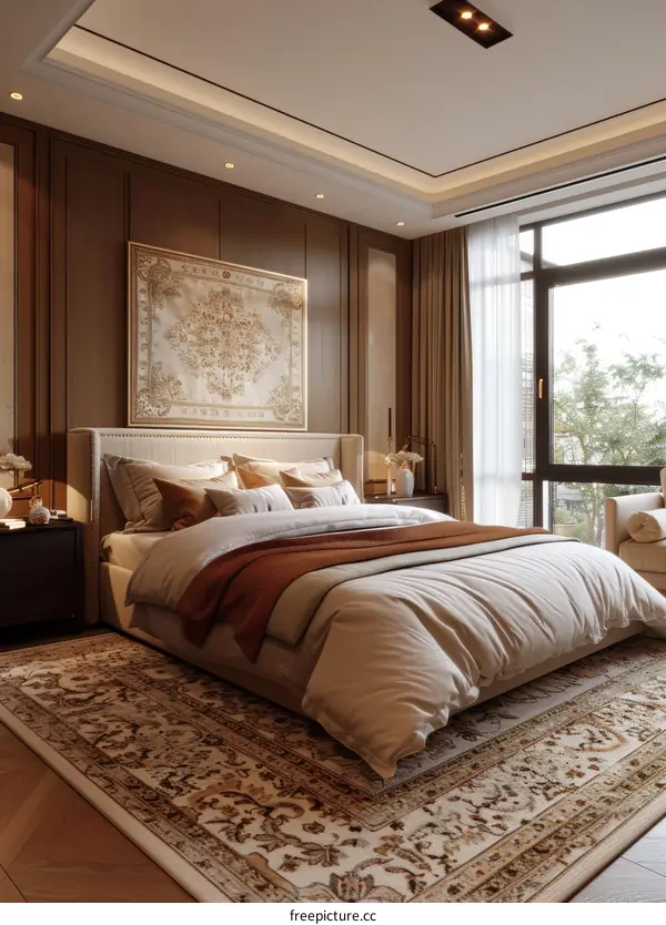 Elegant Bedroom Interior Design Illustration