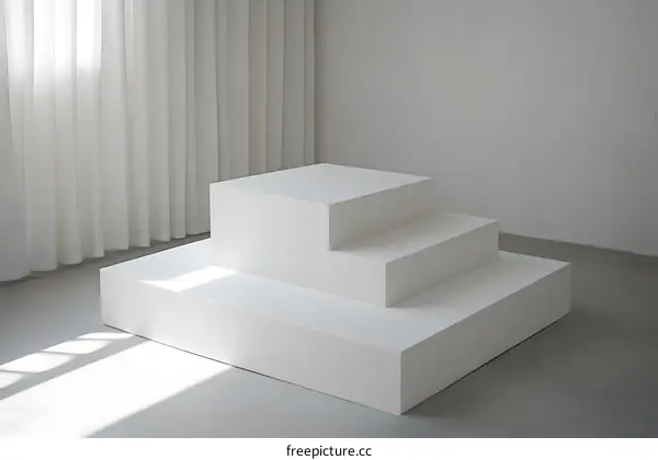White Minimalist Product Display Stand Platform