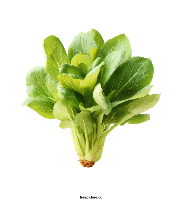 [Transparent Background PNG]Fresh Green Bok Choy Vegetable Close Up