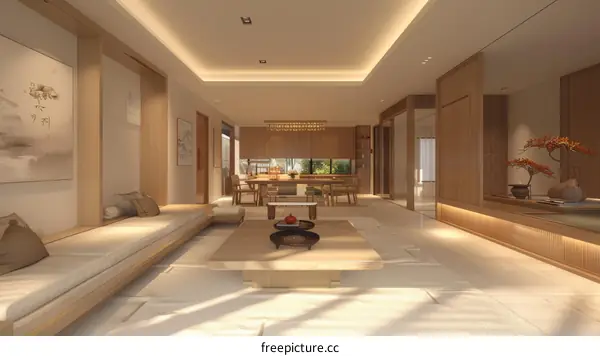 Bright and Airy Japanese Style Living Room With Natural Elements