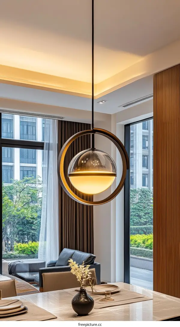 Modern Pendant Light Design in a Stylish Dining Area