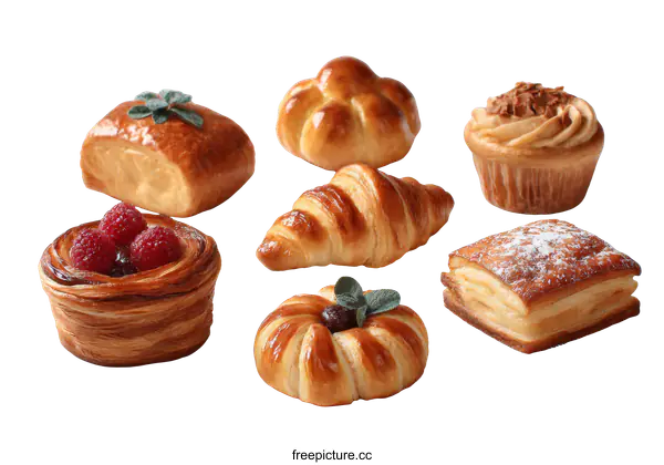 [Transparent Background PNG]Assortment of Delicious Baked Goods