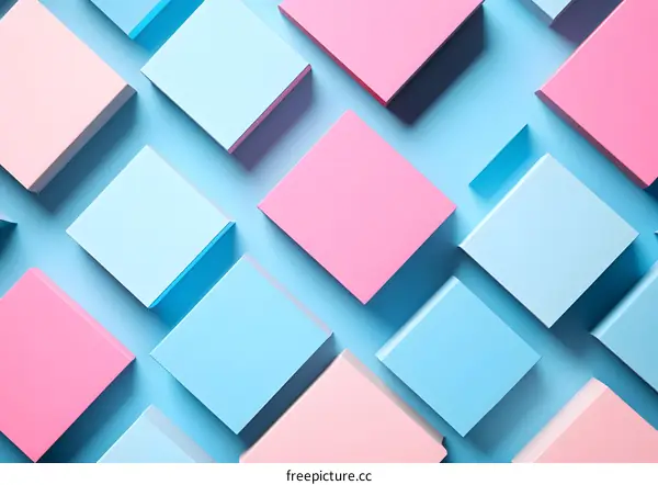 Abstract Geometric Shapes with Pastel Colors Minimalist Background