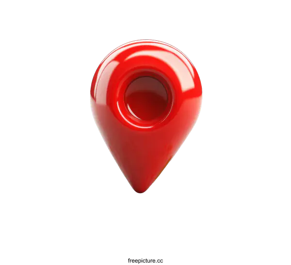 [Transparent Background PNG]3D Red Map Marker on Map Background