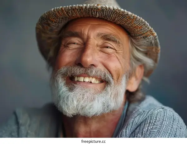 Close-up Portrait of a Smiling Senior Man