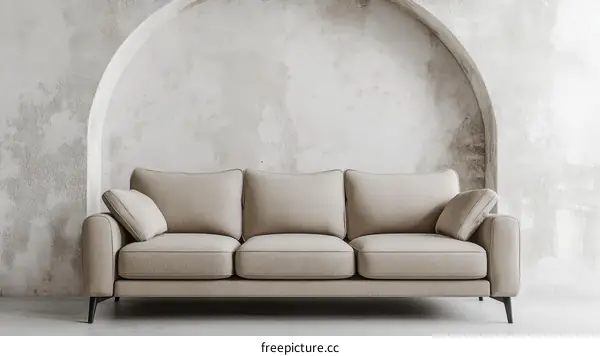 Modern Beige Sofa in a Stylish Room