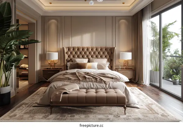 Luxury Bedroom Interior Design Rendering