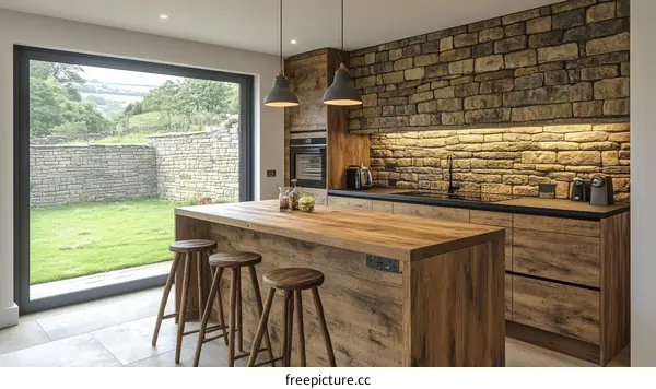 Rustic Kitchen with Panoramic Views