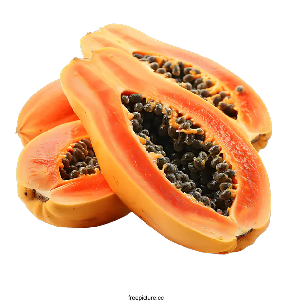 [Transparent Background PNG]papaya halves