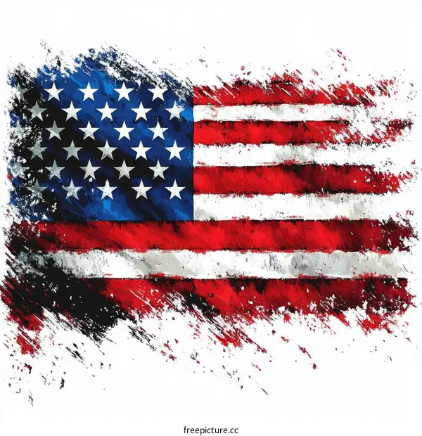 Grunge American Flag Illustration