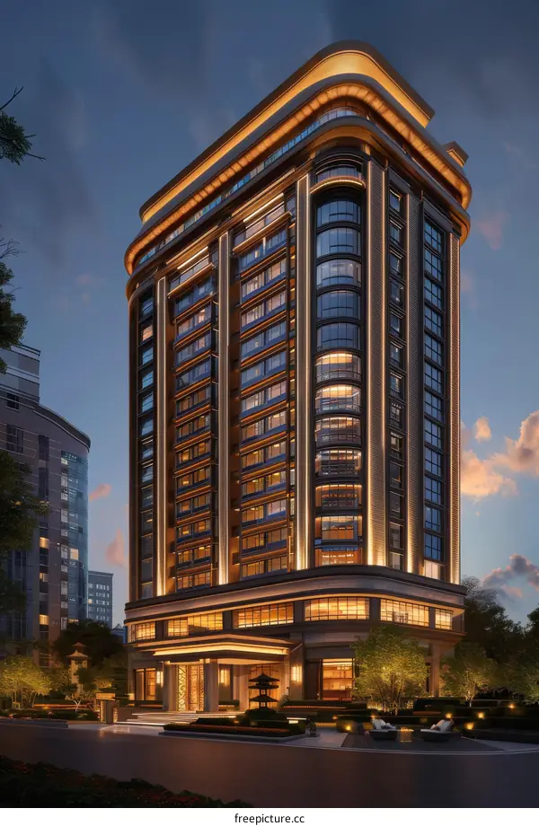 Photorealistic Cityscape of a Modern Apartment Building