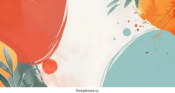 Abstract Watercolor Background With  Autumn Colors