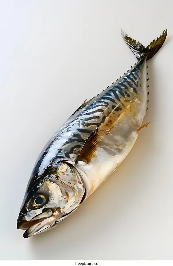 Salted Mackerel on White Background