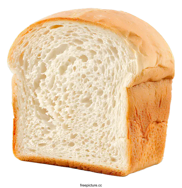 [Transparent Background PNG]Slice of White Bread Isolated on White Background