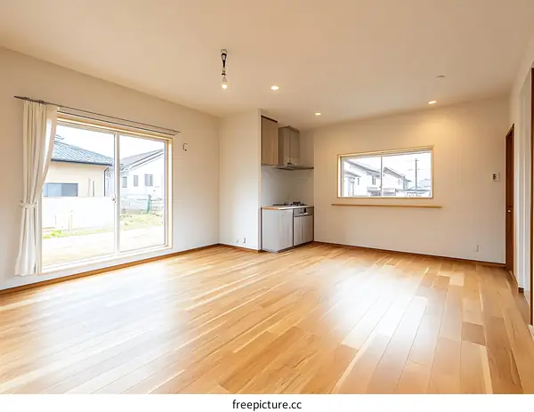 Modern Minimalist Living Room Interior Design with Wooden Floor