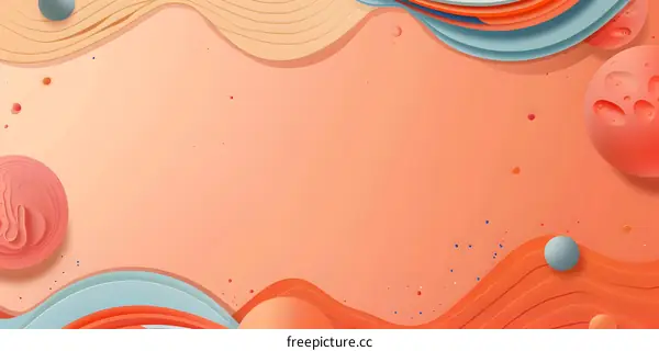 Abstract Orange and Blue 3D Shapes Background