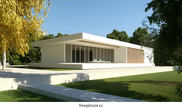 Minimalist Modern House with Large Windows and Patio