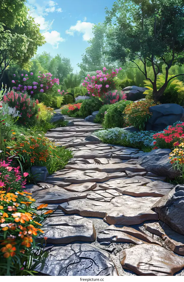 Enchanted Stone Path in a Mystical Forest