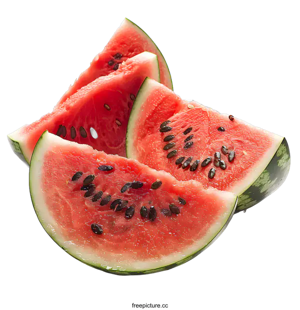 [Transparent Background PNG]Slices of Watermelon on White Background