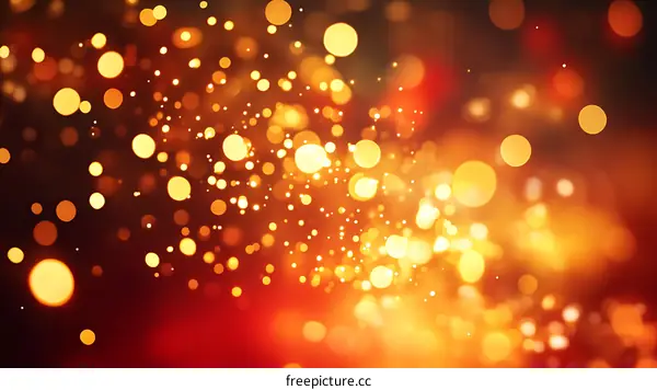 Sparkling Golden Lights Abstract Background