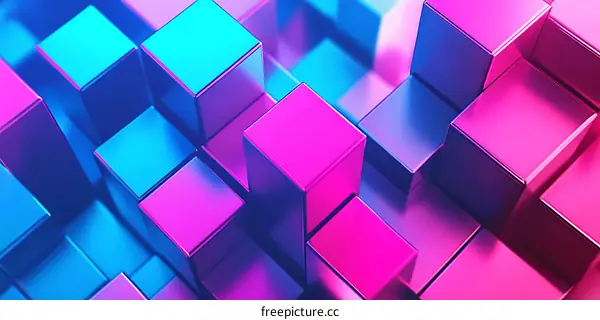 Abstract Blue and Pink Geometric Shapes