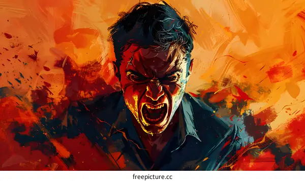 man screaming in agony