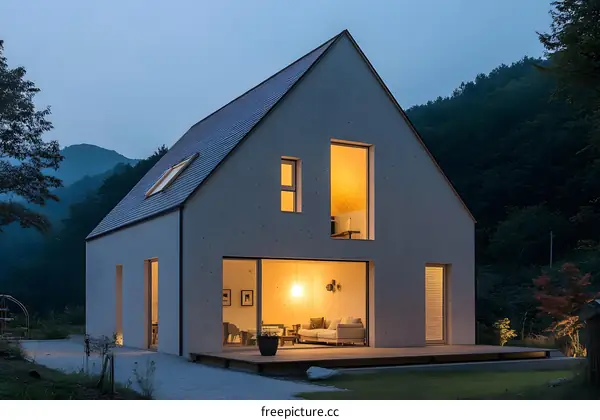 Modern Minimalist House Design With Large Windows