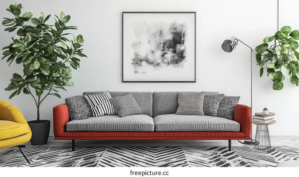 Modern Living Room Interior Design Illustration