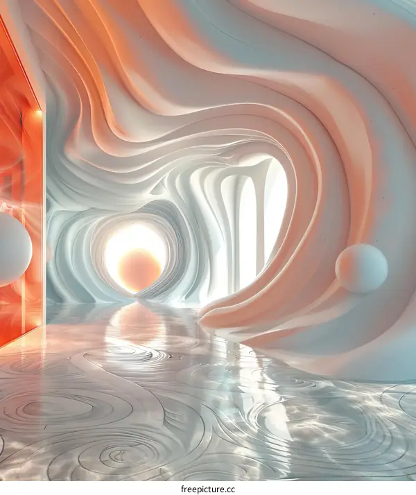 Grand Sci-Fi Corridor with Light and Shadow