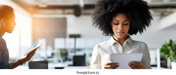 Two African American Women Working in an Office