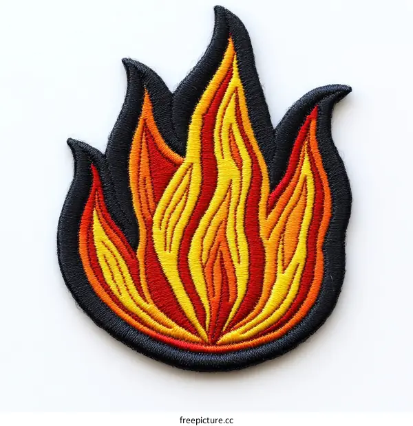 Embroidered Fire Patch Design