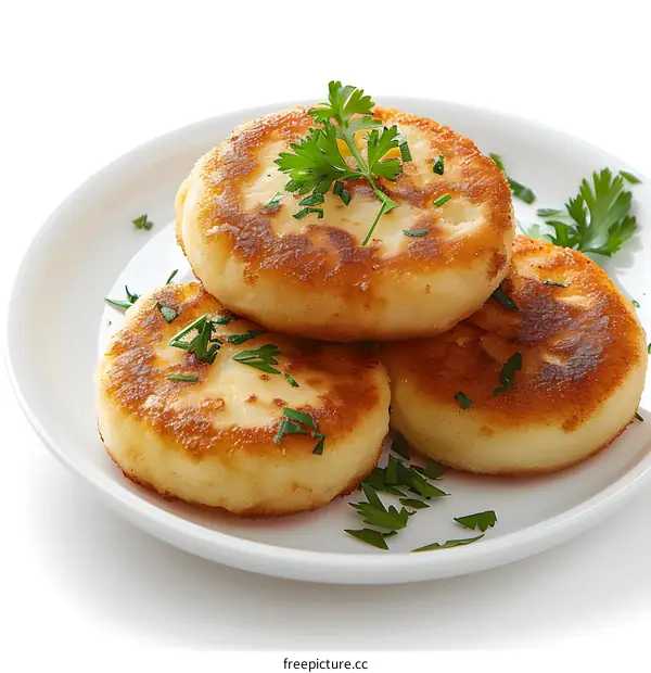 Potato pancakes on white plate