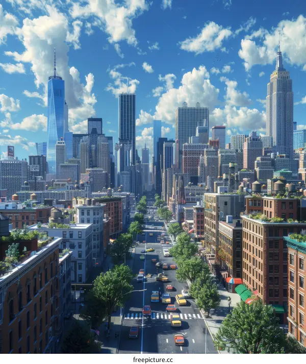 Cityscape Illustration of New York