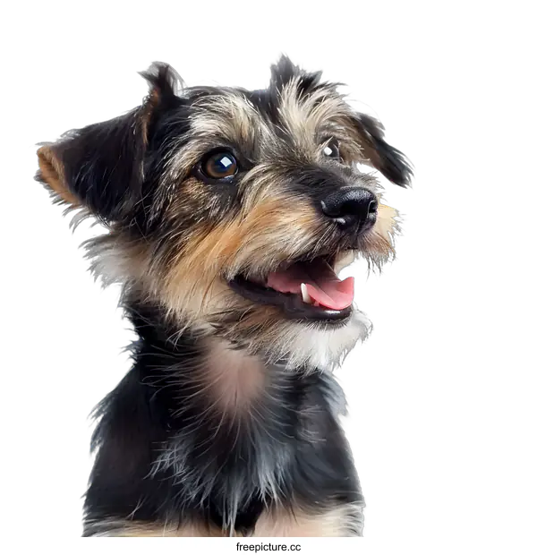 [Transparent Background PNG]Cute Small Dog Puppy Portrait on White Background