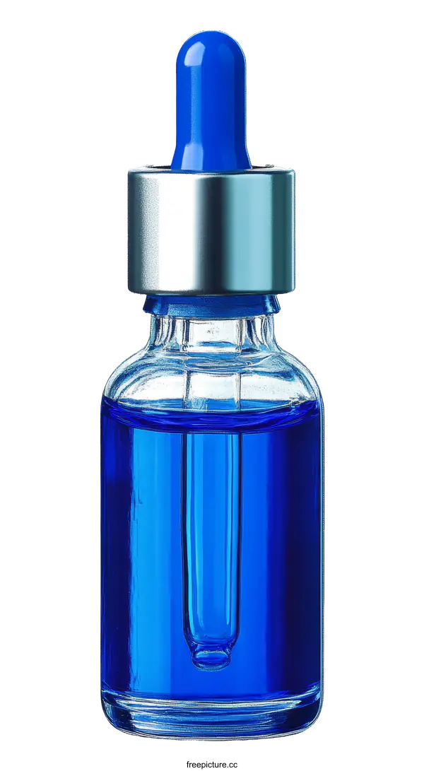 [Transparent Background PNG]Blue Dropper Bottle for Cosmetic Serum