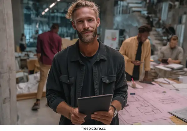 Diverse Team Working Together in Modern Office Space