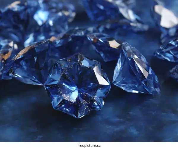Close-up of Beautiful Blue Diamonds