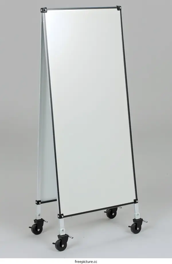 Whiteboard On Wheels With Black Frame