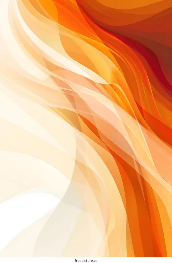 Abstract Orange And White Waves Background