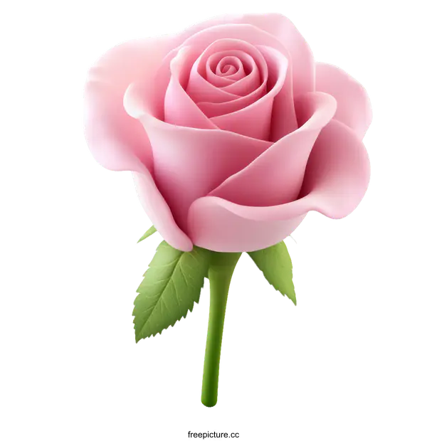 [Transparent Background PNG]Beautiful Pink Rose Illustration