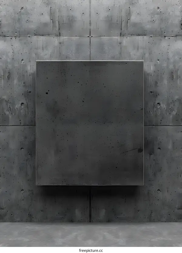 Concrete Wall With Square Panel