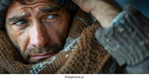 Portrait of a man with a beard and a beanie