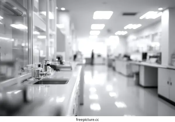 Modern Empty Laboratory Workspace Interior
