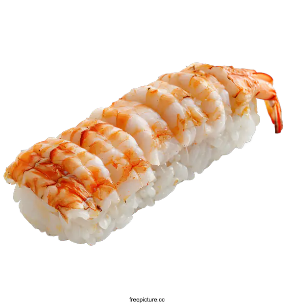 [Transparent Background PNG]Grilled Shrimp Sushi on White Background