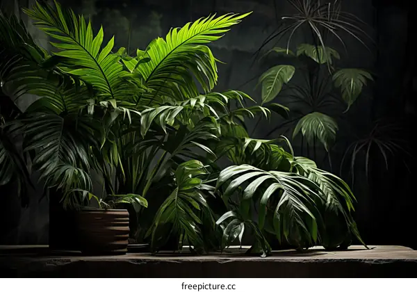 Lush Tropical Plant Foliage