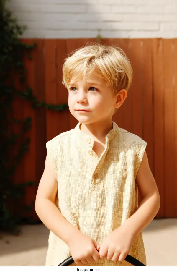 Caucasian Child Outdoors Enjoying the Day