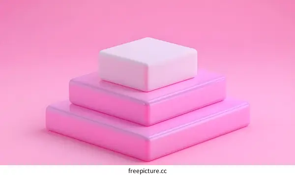 Abstract Pink and White Minimalist Podium  with Glossy Finish