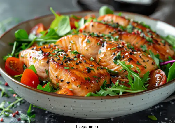 Grilled Salmon Fillet with Fresh Herbs