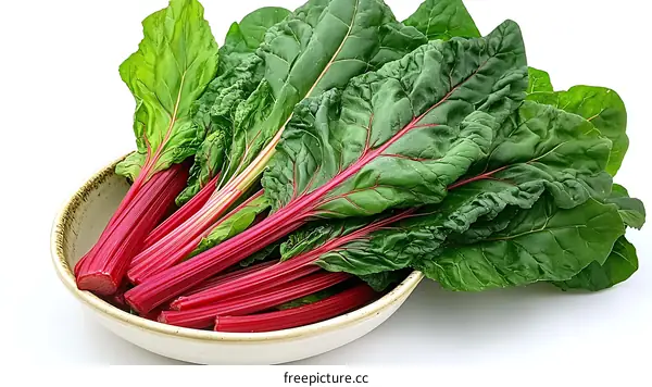 Fresh Red Chard in a Bowl