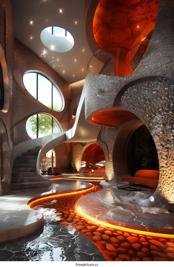 A futuristic interior design
